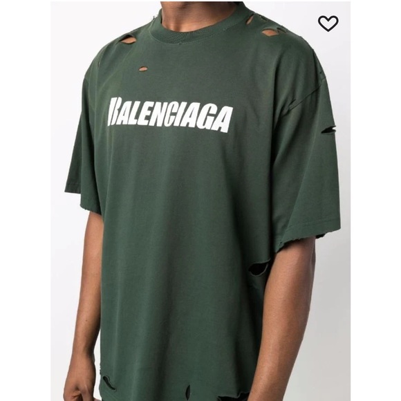BALENCIAGA Distressed logo t-shirt UNIFIT - Picture 5 of 5